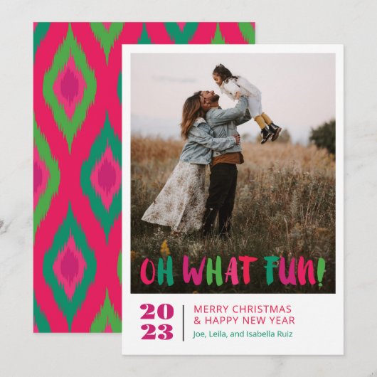 Wat een pret feestdagenkaart (Voorkant / Achterkant)