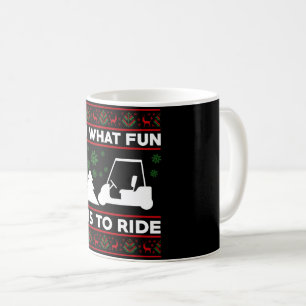 Wat een pret om met een golfkarretje te rijden met koffiemok