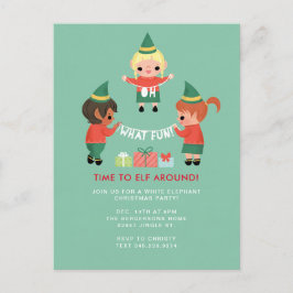 Wat een pret! Tijd om als elf rond te lopen. Uitnodiging Briefkaart