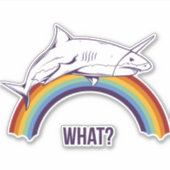 Wat een regenbooghaai sticker (Voorkant)