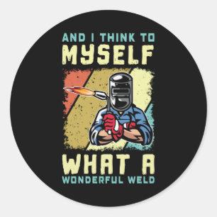Wat een schitterende lassen van lassen ronde sticker