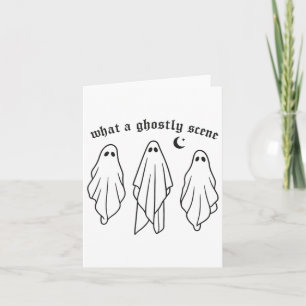 Wat een spookachtige scène Herfst retro Halloween Kaart