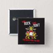 Wat een steen vierkante button 5,1 cm (Voorkant /achterkant)