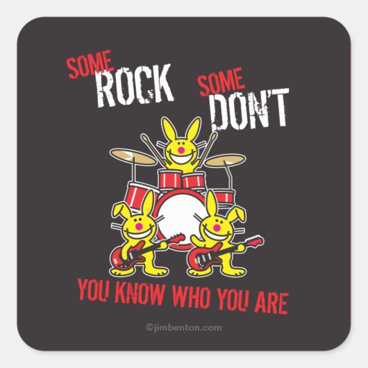 Wat een steen vierkante sticker (Voorkant)