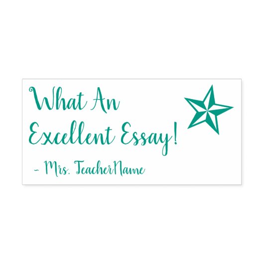 "Wat een uitstekend essay!" Educator Rubber Stamp Zelfinktende Stempel (Design)
