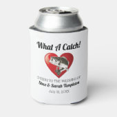 Wat een vangst trouwdag vis gunsten blikjeskoeler (Blikje Achterkant)