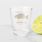 Wat een vangst Vist de Smallmouth Bass Weddenschap Shot Glas (Achterkant)