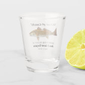 Wat een Vangst Vist Roodbaarsdag Shot Glas (Achterkant)