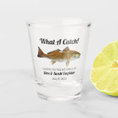 Wat een Vangst Vist Roodbaarsdag Shot Glas (Voorkant)