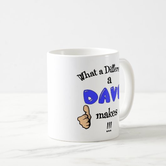 Wat een verschil dat een Dave mok maakt. David cad (Voorkant rechts)