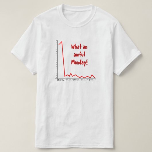 "Wat een verschrikkelijke maandag!" + Grafiek aand T-shirt (Design voorkant)
