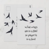 Wat een vogelgebed voor Wings is, is een sol Briefkaart (Voorkant / Achterkant)