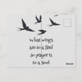 Wat een vogelgebed voor Wings is, is een sol Briefkaart (Achterkant)