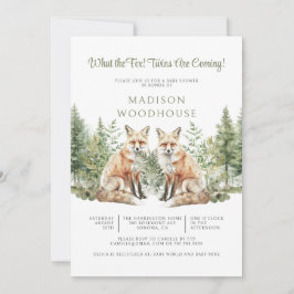 Wat een vos! Twins Baby shower uitnodiging