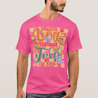 Wat een vreemde reis is het geweest 70s hippie cam t-shirt