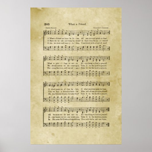 Wat een vriend hebben we in Jesus Gospel? Poster (Voorkant)