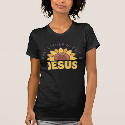 Wat een vriend hebben we in Jesus Hymn Lyrics Dame T-shirt (Voorkant)