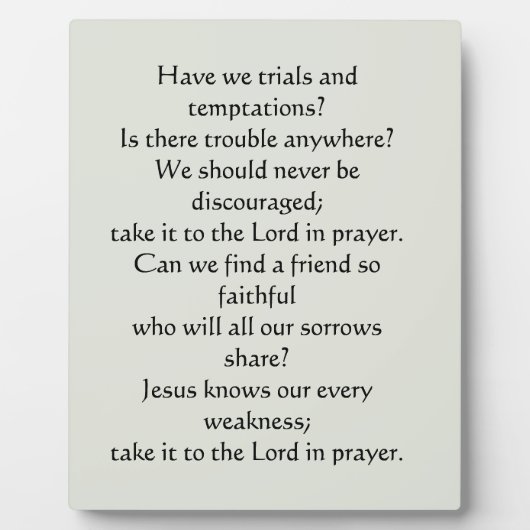 Wat een vriend hebben we in Jesus Plaque Fotoplaat (Voorkant)