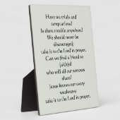 Wat een vriend hebben we in Jesus Plaque Fotoplaat (Zijkant)