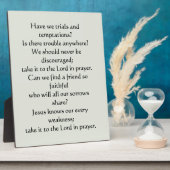 Wat een vriend hebben we in Jesus Plaque Fotoplaat (Zijkant)