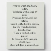 Wat een vriend hebben we in Jesus Plaque Fotoplaat (Voorkant)