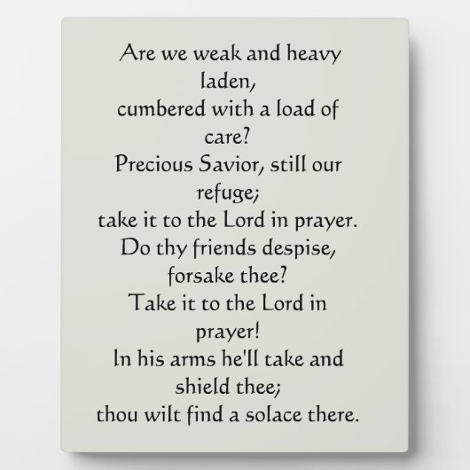 Wat een vriend hebben we in Jesus Plaque Fotoplaat (Voorkant)