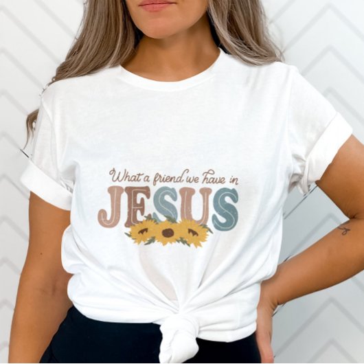 Wat een vriend hebben we in Jesus-Sunflower Graphi T-shirt
