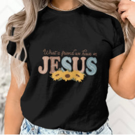 Wat een vriend hebben we in Jesus-Sunflower Graphi T-shirt
