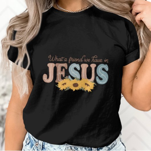 Wat een vriend hebben we in Jesus-Sunflower Graphi T-shirt