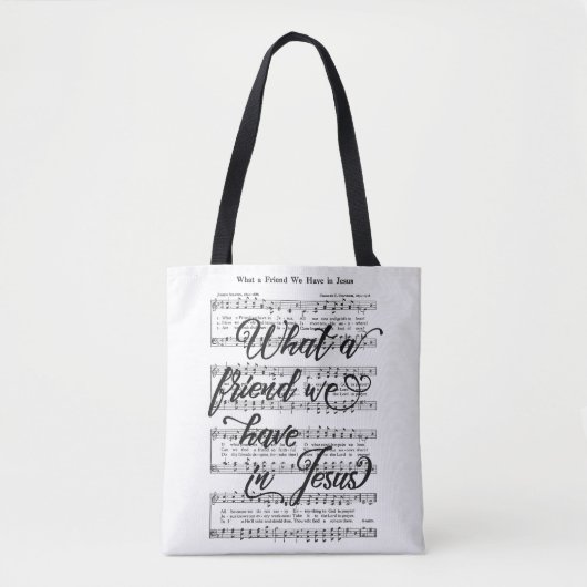Wat een vriend hebben we in Jezus, Hymne Tote Bag (Voorkant)