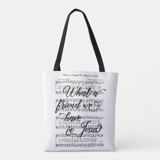 Wat een vriend hebben we in Jezus, Hymne Tote Bag (Achterkant)