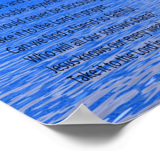 "Wat een vriend hebben we in Jezus" Lyrics Poster (Hoek)