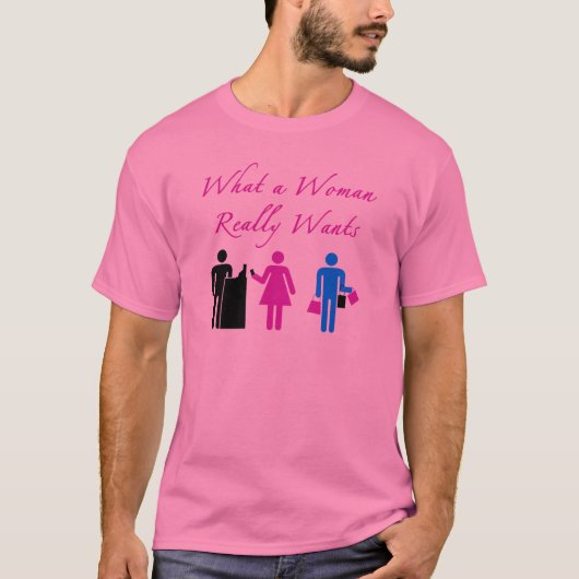 Wat een vrouw wil t-shirt (Voorkant)