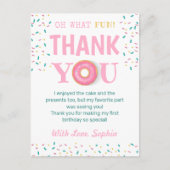 Wat een vun Donut Birthday party bedankt Briefkaart (Voorkant)