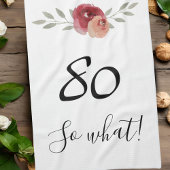 Wat een Waterverf Floral 80th Birthday Theedoek