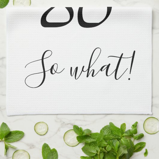 Wat een Waterverf Floral 80th Birthday Theedoek (Gevouwen)