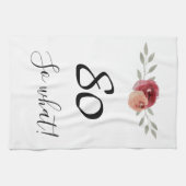 Wat een Waterverf Floral 80th Birthday Theedoek (Horizontaal)