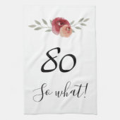 Wat een Waterverf Floral 80th Birthday Theedoek (Verticaal)