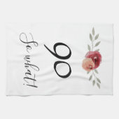 Wat een Waterverf Floral 90th Birthday Theedoek (Horizontaal)