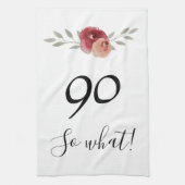 Wat een Waterverf Floral 90th Birthday Theedoek (Verticaal)
