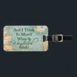 Wat een wonderbaarlijk wereldBagagelabel -  kaart Bagagelabel<br><div class="desc">Ga de weg op met dit  bagagelabel. En ik denk bij mezelf: wat een prachtige wereld! Personaliseer met jouw naam,  adres en fotonummer.</div>