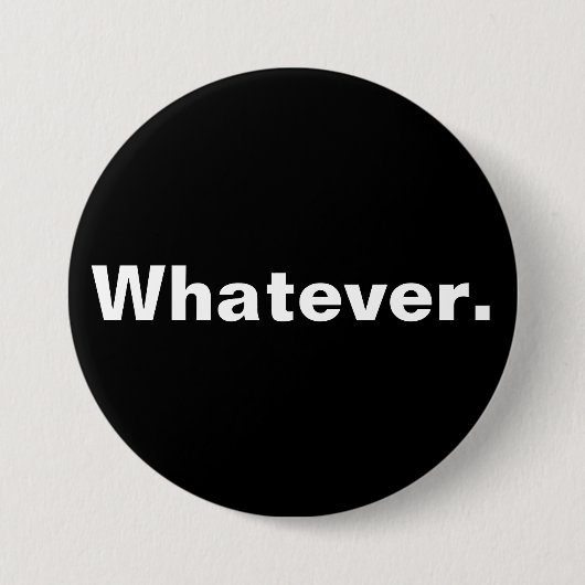 Wat een woord minimalisme ontwerp ronde button 7,6 cm (Voorkant)