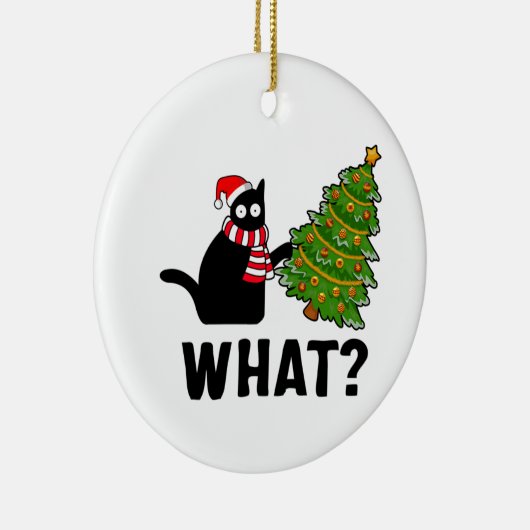 Wat een zwarte kerstboom keramisch ornament (Rechts)