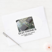 Wat elektronica. ovale sticker (Envelop)