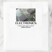Wat elektronica. rechthoekige sticker (Tas)
