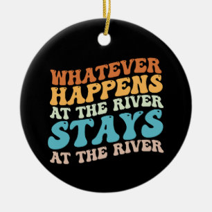 Wat er aan de Rivier Gebeurt Blijft Aan de Rivier Keramisch Ornament