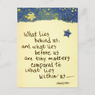 Wat er achter ons ligt...gezegde gekleurde tekenin briefkaart