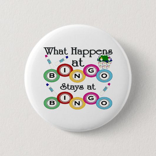 Wat er bij Bingo gebeurt Ronde Button 5,7 Cm (Voorkant)