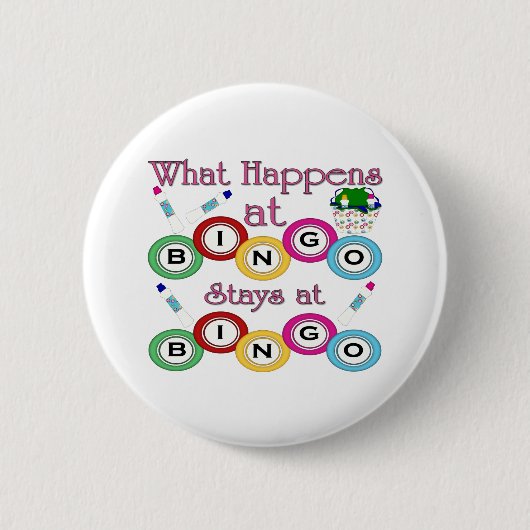 Wat er bij Bingo gebeurt Ronde Button 5,7 Cm (Voorkant)