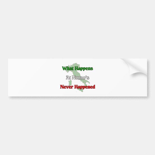 Wat er bij Nonno gebeurt, is nooit gebeurd. Bumpersticker (Voorkant)